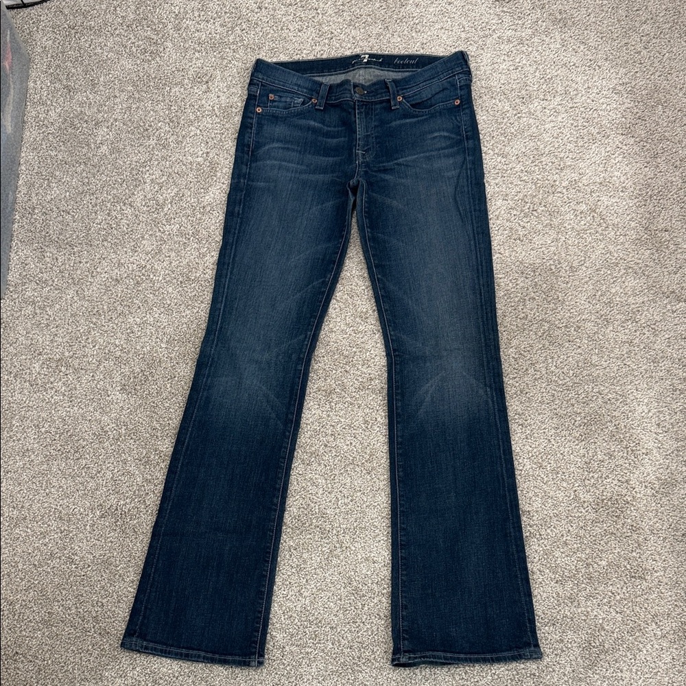 7 For All Mankind Dark Indigo Boot Cut Jeans